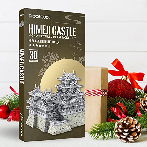 Piececool 3D Metal Puzzles for Adults, Himeji Castle - Japanese Architecture 3D Model Building Kits Creative Home Decoration Great Birthday - style: Himeji