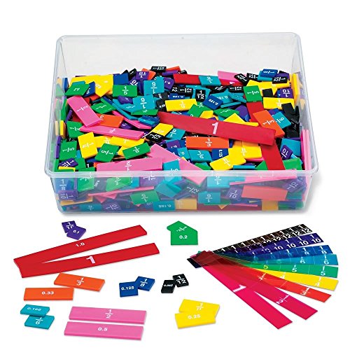 hand2mind Plastic Double-Sided Decimal and Fraction Tiles, Set of 15