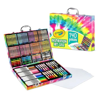 Crayola Inspiration Art Case Coloring Set - Tie-Dye (140ct), Art Supplies Set For Kids, Travel Drawing Kit, Gift for Girls & Boys, Ages 5+ [Amazon Exclusive]