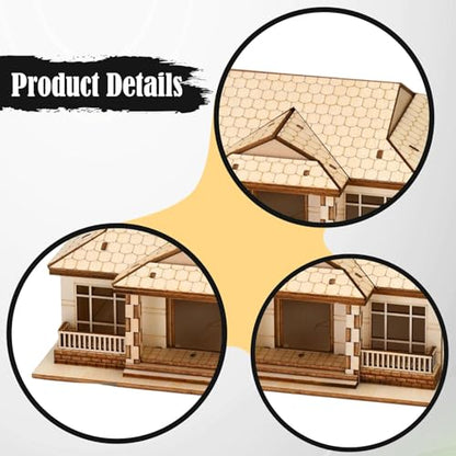 Building Models Wooden Model Kit Puzzle DIY Assembly Creative Miniature Villa Ornament Solid Wood Brain Training Suitable for Birthday Gift, 1 Tier - size: 1 Tier