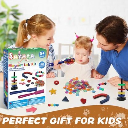 SAYAYA 122 PCS Magnetic Science Kit for Kids - Magnetic Balls, Bingo Wands with Chips, STEM Learning Set Magnet Toys for Classroom, Back to School Supplies, Educational Activities Gift for Boys Girls - size: 122 PCS