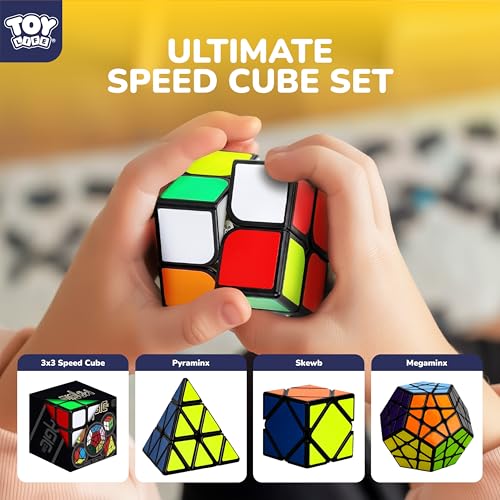 STEAM Life Speed Cube Set 5 Pack Magic Cube | Includes Speed Cubes 3x3, 2x2 Speed Cube, Pyramid Cube, Megaminx Cube Puzzle Cube Bundle for Kids & Adults - color: 5 Pack Cubes