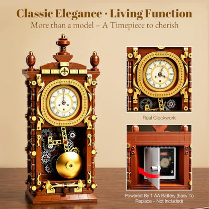Vintage Mechanical Pendulum Clock Building Blocks Set (751PCS)