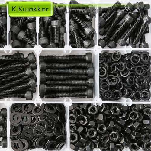 680PCS M5 Nuts and Bolts Assortment Kit 6mm-40mm, 11 Length Hex Socket Head Cap Machine Screws 12.9 Alloy Steel M5 Screw Assortment, Bolts and Nuts Kit Black 6/8/10/12/14/16/20/25/30/35/40MM - size: D. M5