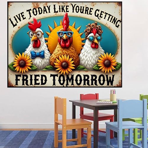 ijbnhd Chicken Diamond Art Kits for Adults 16x12in - color: Chicken, size: 16x12in(40x30cm)
