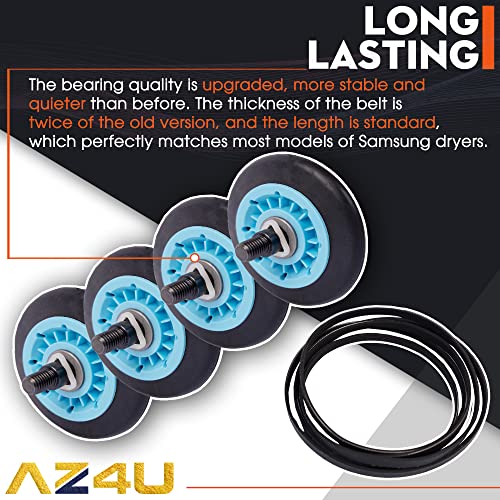 Samsung Dryer Repair Kit Drum Rollers Belt Pulley for DV210AEW DV45H7000EW - size: Full Sets