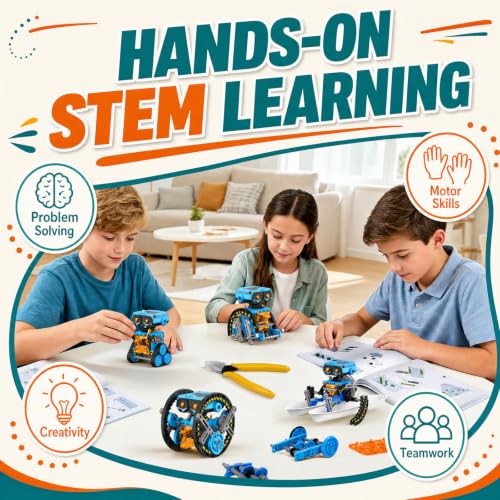 STEM Solar Power Robots Toys for Boys Aged 8-12, 12 in 1 Educational Building Science Experiment Kit for Kids, Birthday Gifts for Aged 8 9 10 11 12 13 Boys Girls Teens