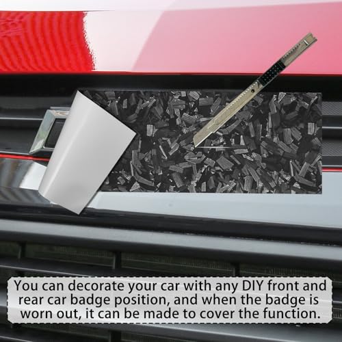 QianBao Compatible with 11.8" x 4" Chevy Bowtie Emblem Vinyl Wrap Kit - color: 6 Forged Carbon Fiber Black