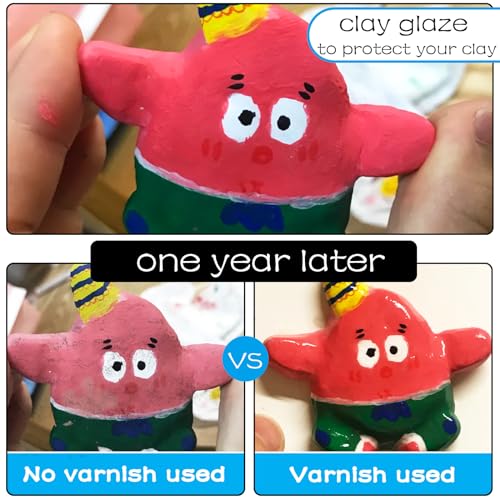 50ml Air Dry Clay Glaze, Protect Clay Surfaces, Delivers Gloss Glaze Effect - size: gloss