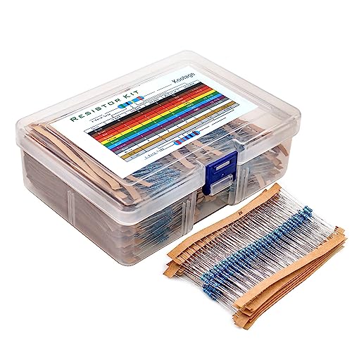 2600 Pcs 130 Values 1/4W Resistor Kit from 1 Ohm to 3M Ohm 1/4 Watt 1% Tolerance Metal Film Resistors Assortment - style: 1/4W 130 Values