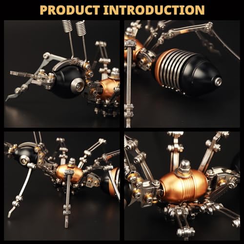 3D Metal Puzzles for Adults,3D Model Building Kit Mechanical Ant DIY 3D Puzzles Assembly Models for Family Time,Birthday Gifts, Black and Gold - color: Black and Gold