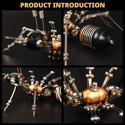 3D Metal Puzzles for Adults,3D Model Building Kit Mechanical Ant DIY 3D Puzzles Assembly Models for Family Time,Birthday Gifts, Black and Gold - color: Black and Gold