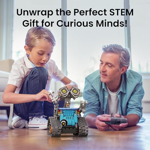 Sillbird Building Robot Kit STEM Gifts for Kids 8-13 with Remote Control - color: Gray-blue