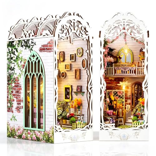 Book Nook Kit, Miniature Kit 3D Wooden Puzzle for Adults, Garden