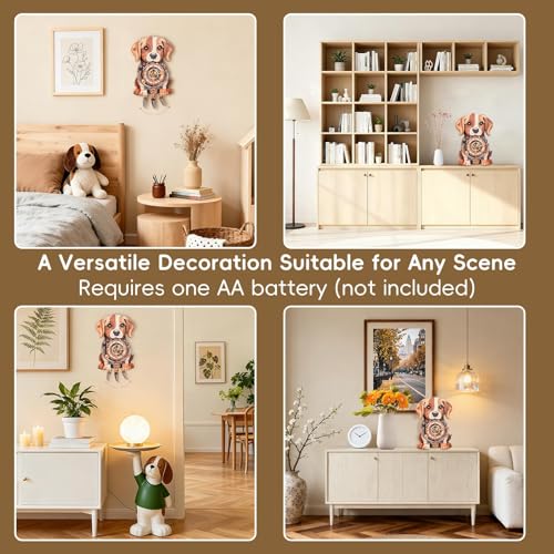 3D Wooden Puzzles for Adults, Beagle Clock Mechanical Model Kits - color: Beagle
