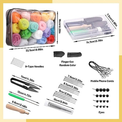 SOCNITC 45 Colors Needle Felting Kits Needle Felting Supplies with Tools - color: 45 Colors