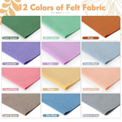 HaoFeiJH 6Pcs Felt Sheets 8"x20" (Primary Colors 12pcs) - color: Primary Colors 12pcs