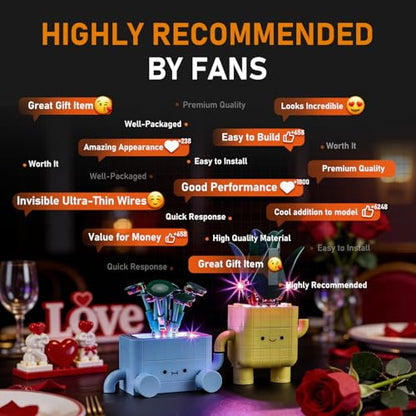 LIGHTAILING Led Light for Lego-10349 Happy Plants - Valentine’s Day Edition - Easy Install, Hidden Wiring, Home Decor & Gift-Ready (Model Not Included) - style: (Only Light) Valentine's Happy Plants