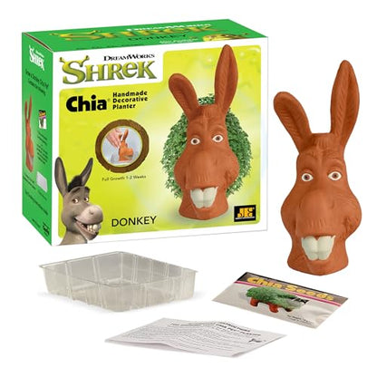 Chia Pet Shrek Donkey Terracotta Planter with Seed Pack - color: Donkey