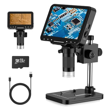 PalliPartners Digital Microscope for Coins with Light HD Screen - color: Bright black