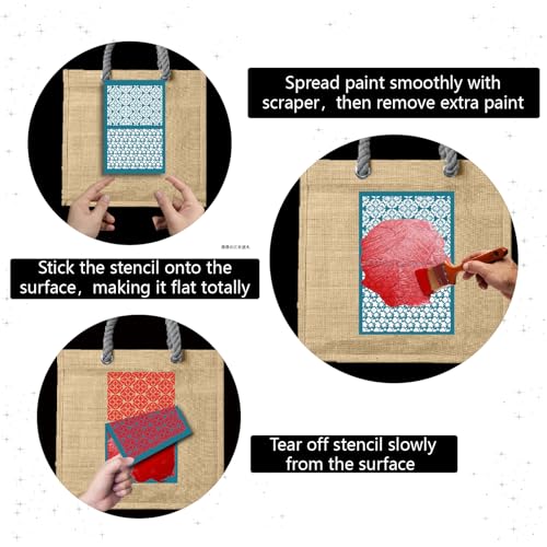 4Pcs 4 Styles Clay Large Silkscreen Leaf Silk Screen Stencils 3.9 x 6 Inch Leaves Pattern Reusable Nylon Printing Stencil for Polymer Clay Wood Fabric Jewelry Making Supplies DIY Crafts - color: Leaf