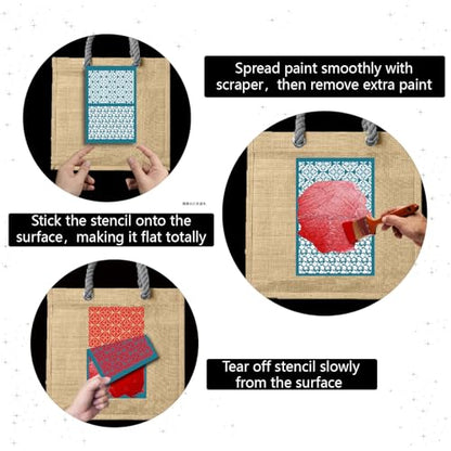 4Pcs 4 Styles Clay Large Silkscreen Leaf Silk Screen Stencils 3.9 x 6 Inch Leaves Pattern Reusable Nylon Printing Stencil for Polymer Clay Wood Fabric Jewelry Making Supplies DIY Crafts - color: Leaf