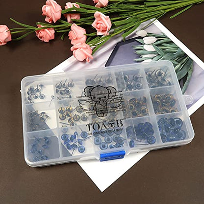 TOAOB 150pcs Glass Eyes Kits 6 to 12mm 3 Colors Craft Eyes for Needle Felting Bears Dolls Decoys Sewing