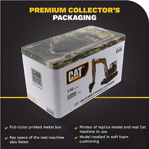 CAT Caterpillar 309 CR Next Generation Mini Hydraulic Excavator with Work Tools and Operator High Line Series 1/50 Diecast Model by Diecast Masters 85592