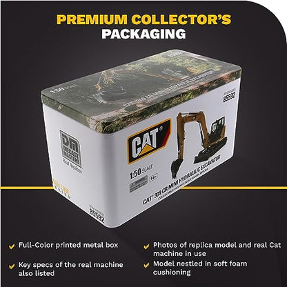 CAT Caterpillar 309 CR Next Generation Mini Hydraulic Excavator with Work Tools and Operator High Line Series 1/50 Diecast Model by Diecast Masters 85592