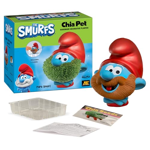 Chia Pet Papa Smurf Terracotta Planter with Seed Pack - color: Papa Smurf