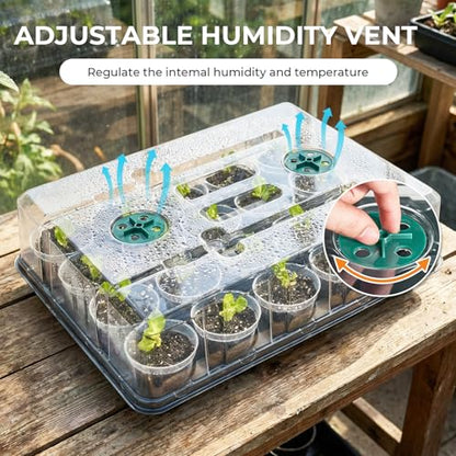 homenote 4 Pack 20 Cell Seed Starting Trays with 4 Vented Humidity Domes - size: 3 Inch, style: 4 Pack Seed Starter Tray+Humidity Dome