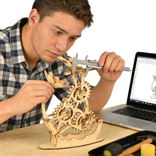 Aida & Hani Wooden Dragonfly Toys 3D Puzzle Toy Creative DIY Assembly Mechanical Wood with Mortise and Tenon Structure Jigsaw Toy Ornament