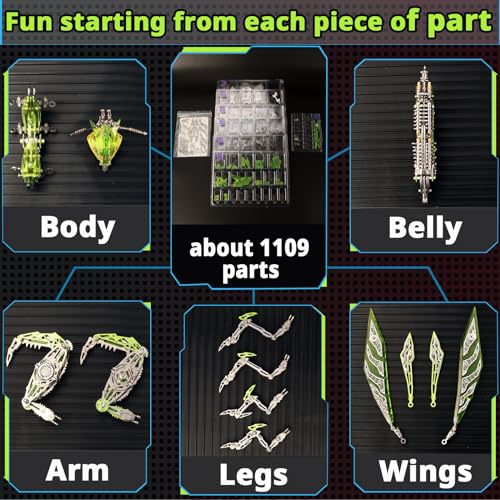 3D Metal Puzzles for Adults, Metal Model Kits Difficult Metal Building Kit - color: Green