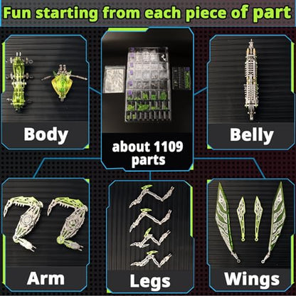 3D Metal Puzzles for Adults, Metal Model Kits Difficult Metal Building Kit - color: Green
