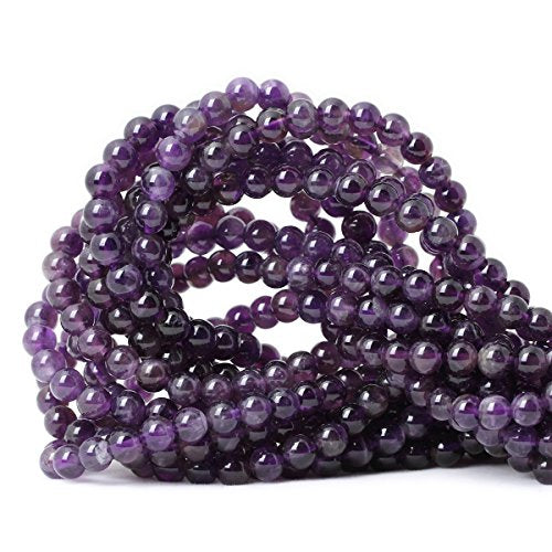 60PCS 6mm Natural Amethyst Gemstone Round Loose Beads Crystal Energy Stone Healing Power for Jewelry Making 1 Strand 15" - color: amethyst, size: 6mm