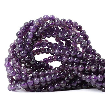 60PCS 6mm Natural Amethyst Gemstone Round Loose Beads Crystal Energy Stone Healing Power for Jewelry Making 1 Strand 15" - color: amethyst, size: 6mm