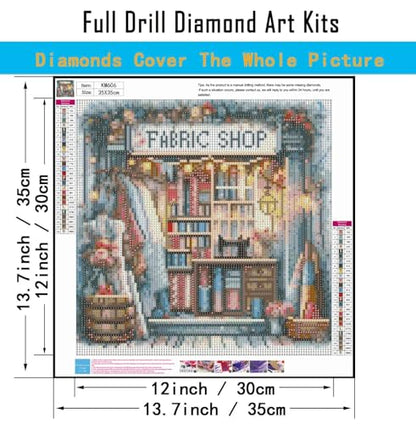 CHWGLFGG 5D Fabric Shop Diamond Art Kits for Adults Beginners 13.7x13.7inch - color: KM606-1