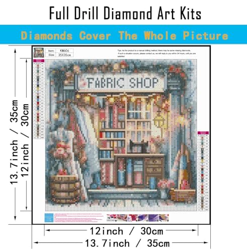CHWGLFGG 5D Fabric Shop Diamond Art Kits for Adults Beginners 13.7x13.7inch - color: KM606-1
