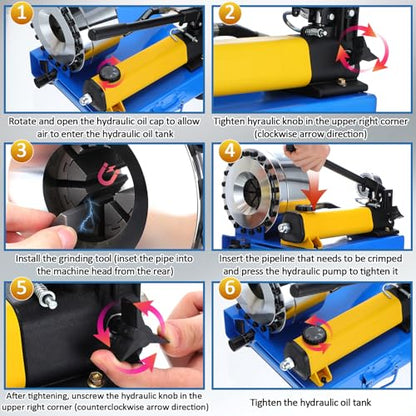 Manual Hydraulic Hose Crimper – 10-30mm 8 Dies Set
