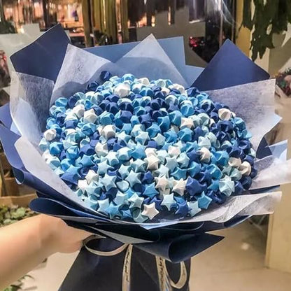 Origami Paper Stars, Colorful Handcraft Origami Lucky Star Paper DIY Paper Arts Creativity Hand Art Crafts (Blue gradient (1350) sheets)
