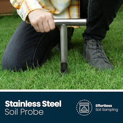 Varomorus Soil Sampler Probe Stainless Steel Tubular T-Style Handle. (12 inch) - size: 12 inches