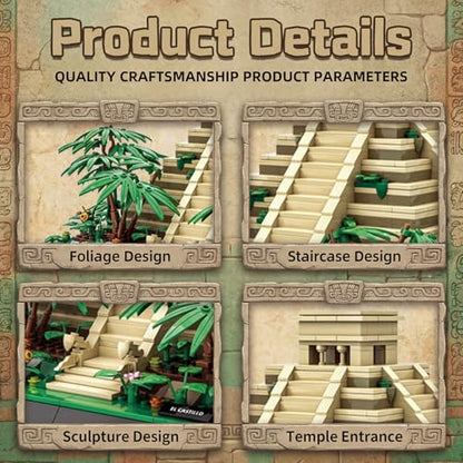El Castillo Maya Pyramid Architecture for Adults 1346 PCS - style: El Castillo Maya Pyramid