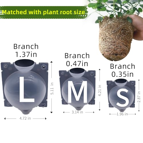 10 PCS Air Layering Propagation Kit -Thicker Version with Reusable Half Transparent Plant Rooting Propagation Ball & Plastic Twist Ties- Plant Grafting Rooting Grow Ball(Size: Small) - size: Small