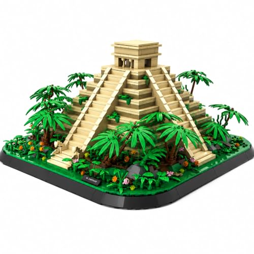 1346Pcs El Castillo Pyramids Mexico Building Set World Landmark Architecture Model Collectible Toy for Kids and Adults - color: El Castillo