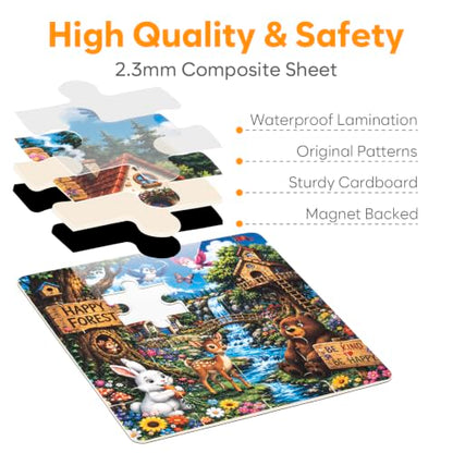 Biarek Animal Magnetic Puzzles for Kids 3-5, 3-in-1 61-Piece Travel Toy - color: Jungle Animal - 61 Pieces
