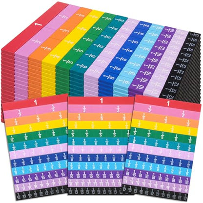 Sayglossy 20 Set Fraction Strip Manipulatives Math Fraction Tiles