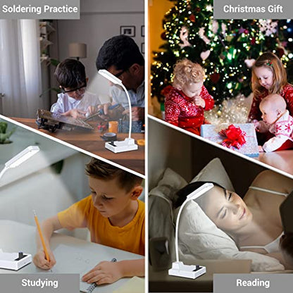 MiOYOOW LED Desk Lamp DIY Electronics Kit and Transparent 6 Digits DIY Calculator Kit, Practical DIY Soldering Practice Kit for Home School Education and Daily Use