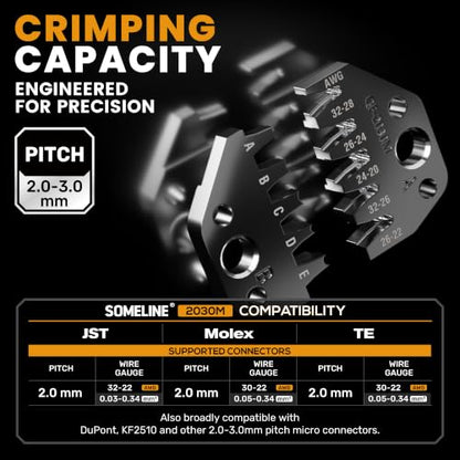 SOMELINE Crimping Tool & JST-PH 2.0mm Connector Kit, 2/3/4/5/6 Pin 640 pcs