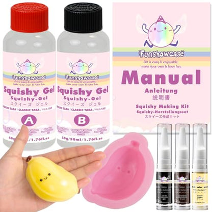Fruit Squishy Craft Set Liquid Silicone Banana Silicone Mould Colour Paste - color: Banana
