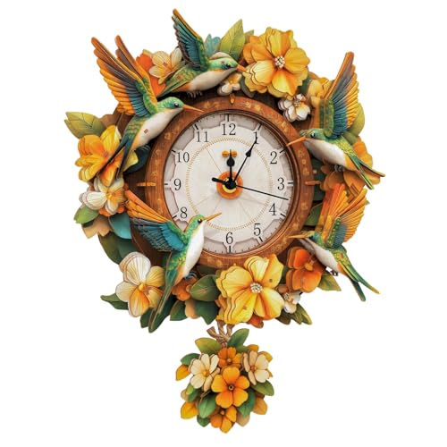 3D Puzzles for Adults, Hummingbirds Wall Clock 3D Wooden Puzzles Clock Kits for DIY Birthday Gift for Women Men Home Decor Holiday Christmas - color: Hummingbirds